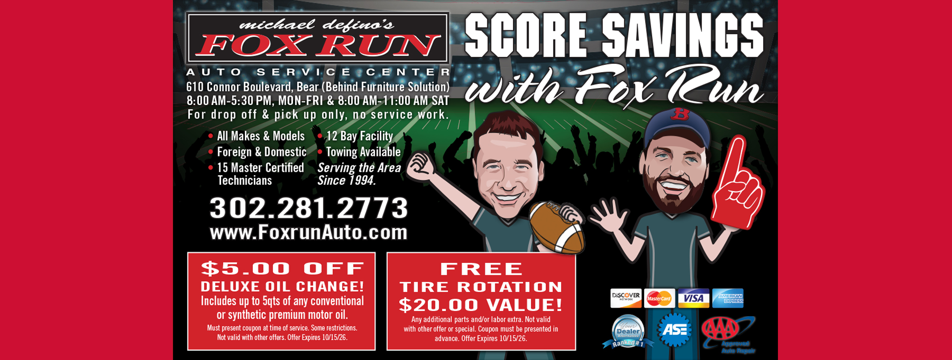 Coupons | Fox Run Auto Inc.