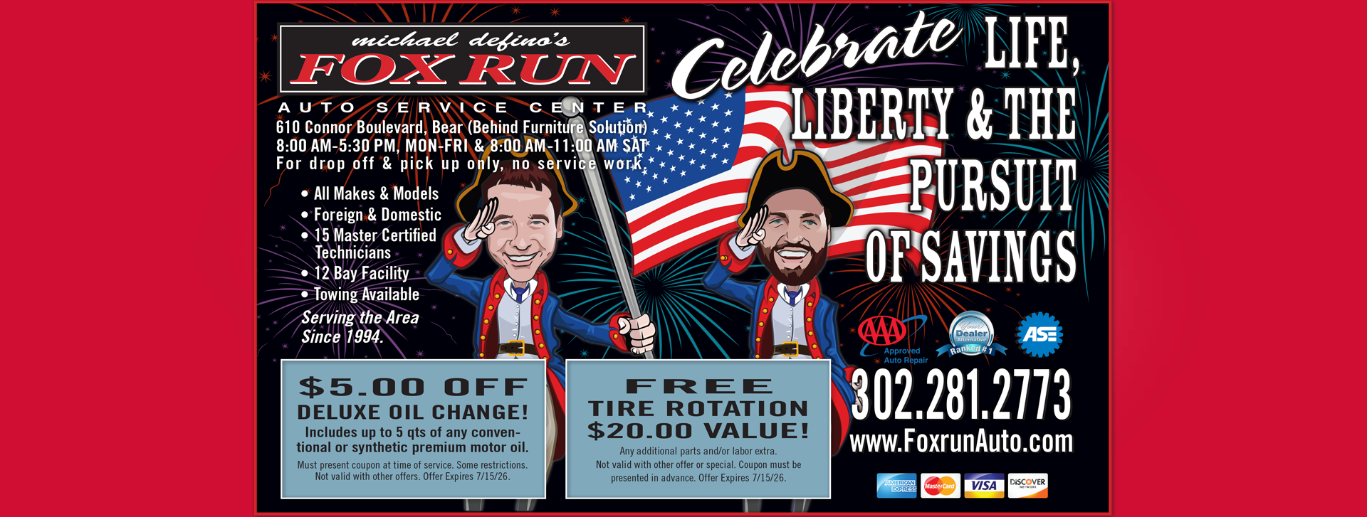 Coupons | Fox Run Auto Inc.