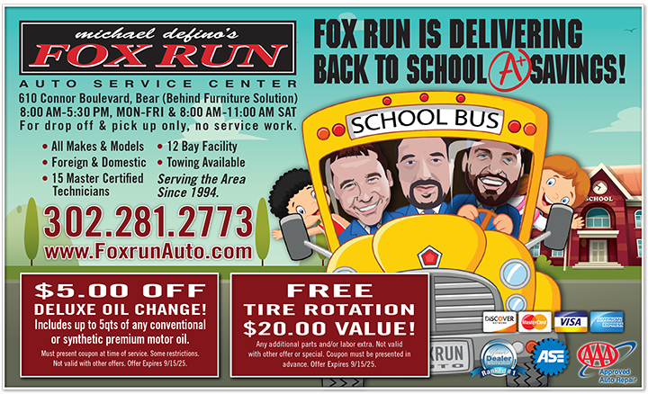 August offers | Fox Run Auto Inc.