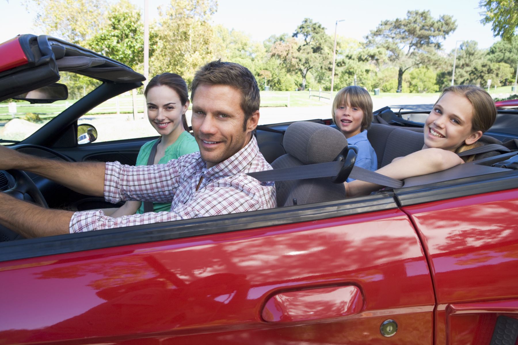 Family in car